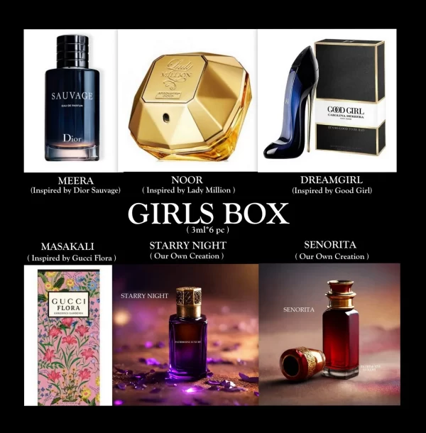 Patrimoine Luxury Perfume Oil Gift Set GIRLS Premium ( 6 pc * 3ml )