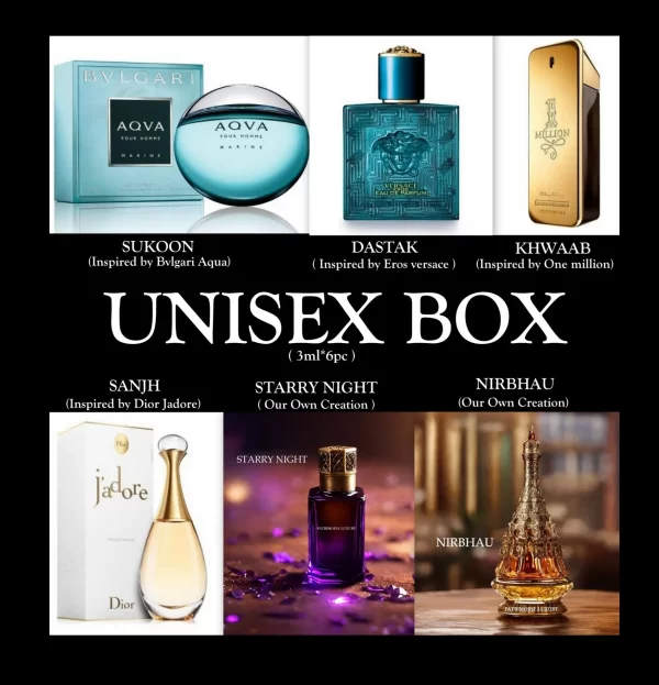 Patrimoine Luxury Perfume Oil Gift Set Unisex Premium ( 6 pc * 3ml )
