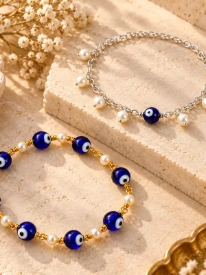Evil Eye & Pearl Bracelet