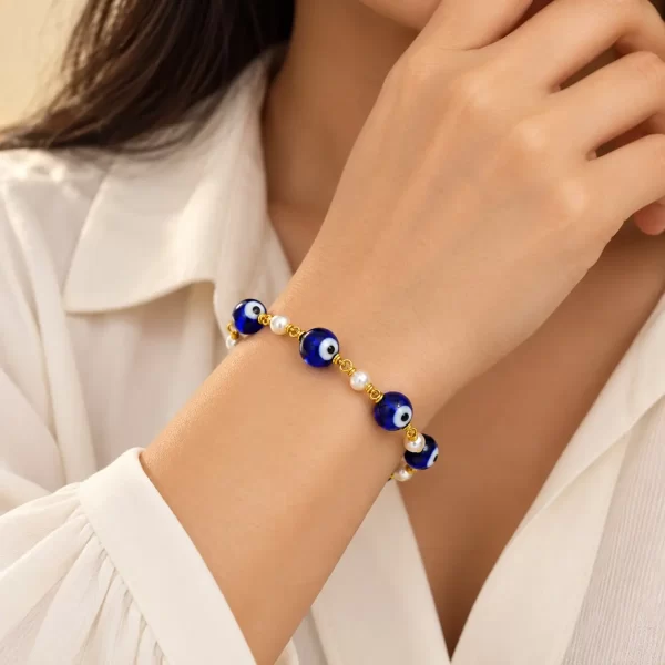 Evil Eye & Pearl Bracelet